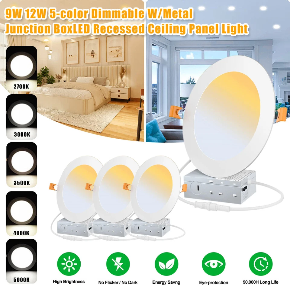 Dimmbar . Einbaustrahler 9W/12W CCT Decken Einbau Spot Leuchte Flach Bad Küche - Bild 1 von 4