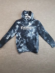 Kalahari Resorts Tie-Dye Pullover Hoodie - Black, Grey, White - Sz M 12/10 - Picture 1 of 8