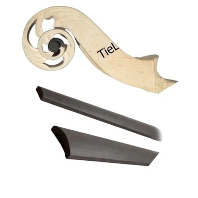 Unfinished 5 strings 3/4 Emptied upright double bass maple neck and fingerboard - Image 1 of 4