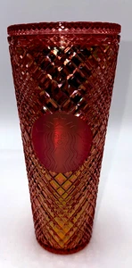 Vaso de bebida Starbucks 2021 Holiday Jeweled Rose Gold Rosa 16 oz taza SIN PAJITA - Imagen 1 de 14