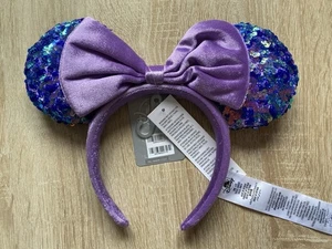 Disney Minnie Maus Ohren Ears Haarreif mit Pailetten Lila/Blau *NEU* - Bild 1 von 2