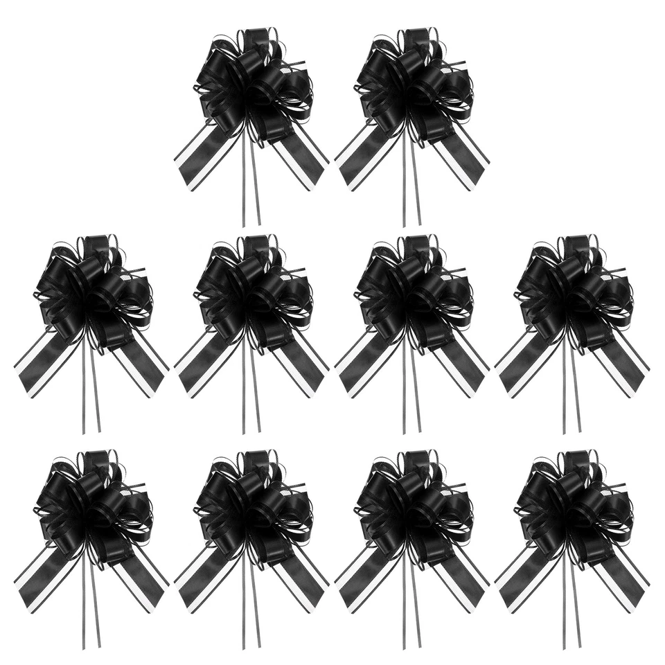 Large Gift Bow 8x6 Inch, 10 Pack  Pull Bows for Gift Wrapping, Black - Image 1 of 4
