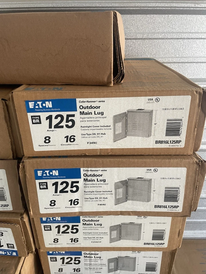 *Nuevo* EATON BR816L125RP Centro de carga principal para exteriores hermético 125 amperios Foto 1 de 2