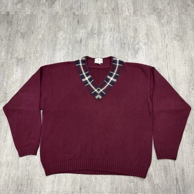 DE COLECCIÓN AÑOS 90 I.N.C. SUÉTER DE ALGODÓN CON CUELLO EN V TENIS PREPPY INTERNATIONAL CONCEPT XXL Foto 1 de 4