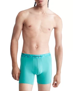 Calvin Klein NB3314341 Mens Embossed Icon Microfiber Long Boxer Brief Green S - Picture 1 of 1