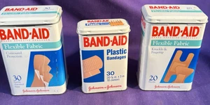 Band Aid Metal Tins Lot Of 3 1992 1983 - Picture 1 of 6