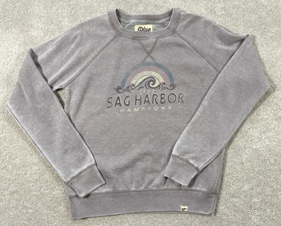 Sudadera Azul 84 Sag Harbor Hamptons Para Mujer Pequeña Gris Pullover Crew Polar Foto 1 de 4