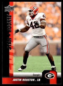 2011 Upper Deck B Justin Houston RC Georgia Bulldogs #186 - Picture 1 of 2