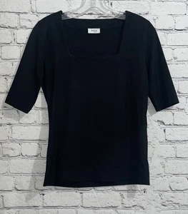 Maglia Akris Punto nera collo quadrato con mezze maniche taglia 8 - Foto 1 di 10