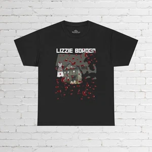 Lizzy Borden Unisex Heavy Cotton T-Shirt Schwarz Borden House Axe Horror Original - Bild 1 von 7