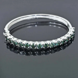 7 kt zertifizierte blaue Diamanten opanable Armreif Armband-großer Glanz & Glitzer - Bild 1 von 9