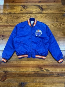 Vintage 80s Edmonton Oilers NHL Starter Satin Varsity Jacket Rare XL USA 90s - Bild 1 von 13