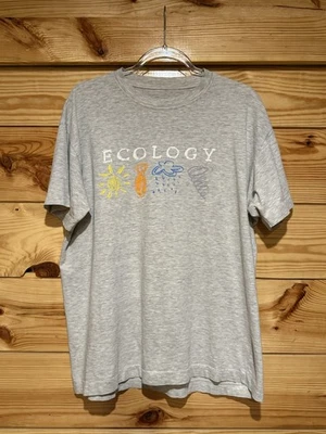 Camiseta De Colección United Colors of Benetton Ecology Hombres XL Gris Hecha en EE. UU. Puntada Única Foto 1 de 4