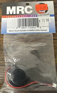 MRC 28mm Round Speaker w/Baffle & Wire Harness for DCC Sound Installations CC - Picture 1 of 3