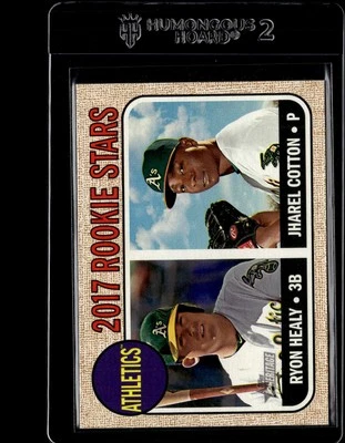 2017 Topps Heritage #199 Athletics Rookie Stars Ryon Healy / Jharel Cotton RC - Image 1 of 2