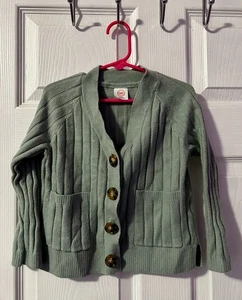 One Nation, Little Girls Sweater, Size 6, Green With Buttons - Picture 1 of 3