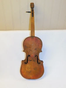 Antique Vintage VIOLIN Childs Metal Instrument CZECHO SLOVAKIA Toy 18" - Picture 1 of 8