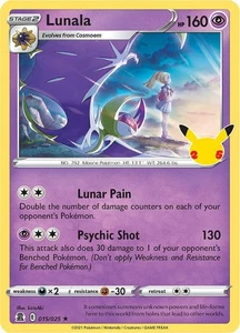 Lunala - 015/025 - Celebrations - Holo Rare - Pokémon TCG Card - NM - Picture 1 of 1
