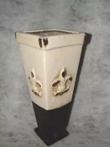 Vintage Crackle Ceramic Fleur De Leur Flower Vase - Bild 1 von 2