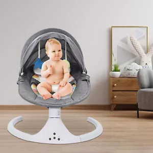 Electric Smart Baby Electric Rocking Chair Baby Swing Cradle w/ Bluetooth Music - Picture 1 of 10