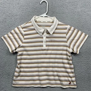 Dickies Polo Shirt Youth/Juniors XL 3 Buttons Mustard White Stripe Logo - Picture 1 of 11
