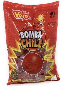 2 x Vero Bomba Chile Paletas Fresa Flavor Mexican Hard Candy LolliPops  - Bild 1 von 3