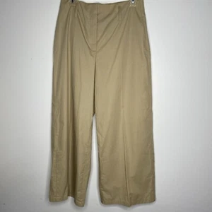 MNG By Mango Wide Leg Pants Womens Size 8 Eur 40 New 123 Minimal Tan Trouser - Picture 1 of 7