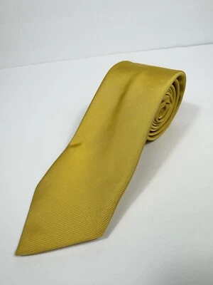 "Corbata Ben Silver Charleston para Hombres Repp Mezcla de Seda 58"" X 3"" Amarilla Carrera Ciudad" Foto 1 de 4