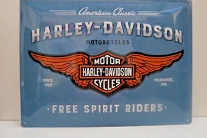 LIMITED EDITION HARLEY DAVIDSON ~ Tin Metal Embossed Sign 30X40CM Licensed - Imagen 1 de 1