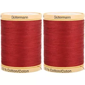 Gutermann 2-Pack Natural Cotton Thread Solids 876 Yards Each - Raspberry - Picture 1 of 1