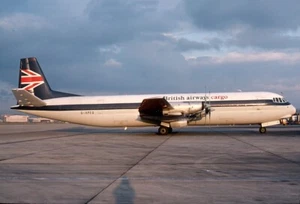 BRITISH AIRWAYS CARGO, Vanguard, G-APEG, at Heathrow, in 1979, aircraft slide - Picture 1 of 1