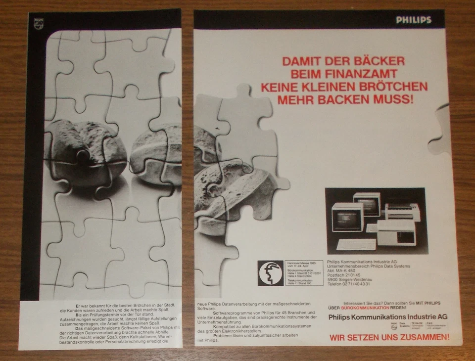 Vintage 1985 PHILIPS DATA SYSTEMS Computers Print Ad advert German - Image 1 of 1