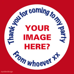 Personalised Birthday Party Bag Thank You Stickers YOUR image Picture -133 - Imagen 1 de 3