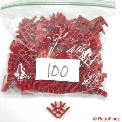 100 K’NEX Red Connectors 3 Position - Standard Knex Parts Lot - Image 1 of 4