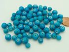 Lot 35 gr Perles verre peint aspect turquoise bleue mix tailles DIY bijoux