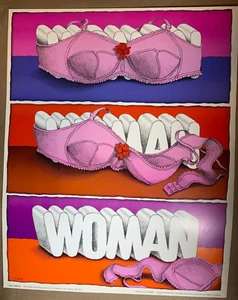 LIBRATION WOMENS LIB VINTAGE 1970 HEADSHOP BLACKLIGHT WESPAC POSTER By J SPOSATO - Picture 1 of 8