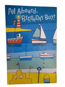 Sailboat Birthday Card For Boy With Coordinating Envelope B46 - Picture 1 of 2