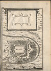 1672 Gravure originale Plan petite carte Mussy sur Seine fortifications Aube