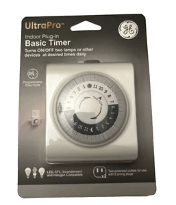 GE Ultrapro Indoor Plug-in Basic Timer Lighting Control Switch Brand New - Picture 1 of 3