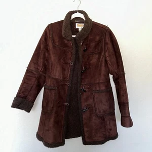 Talbots braune Wildlederimitat Pelzjacke Damen Gr. Small kuschelig Ausgehen Party - Bild 1 von 8