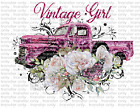 Country Old Vintage Truck - Waterslide Decals for Tumblers  Furniture