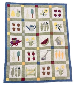 Vintage Handmade Quilt Garden 55x45” Grannycore Squares - Picture 1 of 6