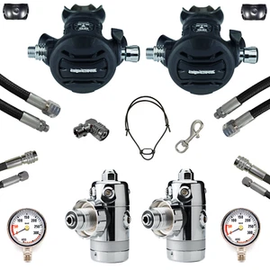 SF-1: Apeks XTX 50 Sidemount Set - Flex schwarz - Gummi Inflator - SPG 0-400bar - Bild 1 von 14