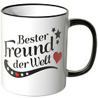 WANDKINGS Tasse, Spruch: "Bester Freund der Welt" versch. Farben Geburtstag