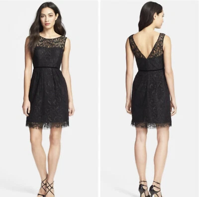 Jenny Yoo Harlow Black Metallic  Lace Dress, Size 10 - Image 1 of 3