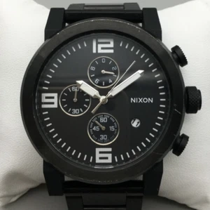 Nixon Dodge The Ride Watch Men 49mm Black Chronograph Date New Battery 8" - Picture 1 of 14