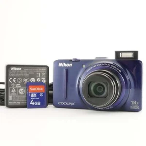Nikon COOLPIX S9300 Blue With 4GB SDHC Card Digital Camera from Japan #4080 - Picture 1 of 13