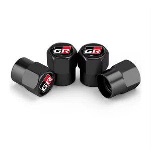 GR Gazoo Racing Black Anodised Valve Dust Caps for Toyota Yaris Corolla Supra - Picture 1 of 2