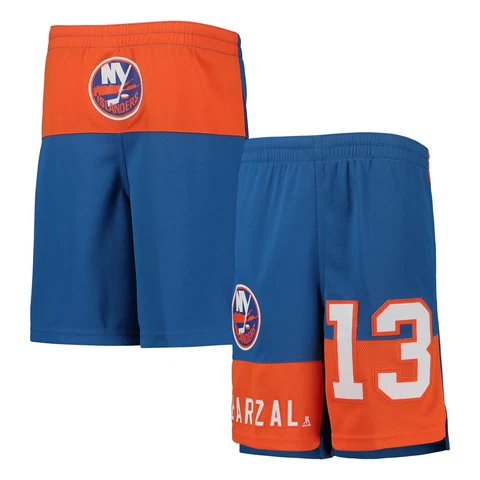 Youth Mathew Barzal Royal New York Islanders Pandemonium Name & Number Shorts Cover