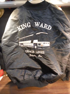 Vintage King Ward Bus Coach Lines Holyoke Ma. Satin Bomber Jacket Adult XXL - Picture 1 of 4